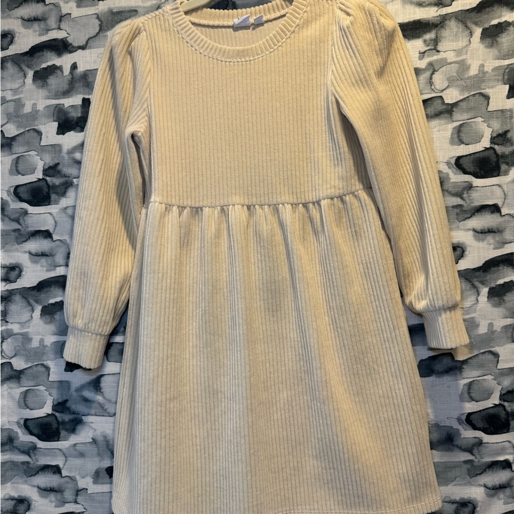 Gap cream textured velvet dress girls size L (10)